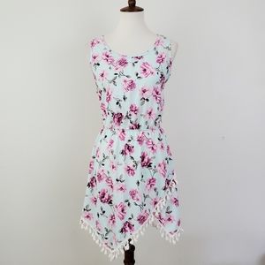 Steezyer Floral Fringe Hem Dress